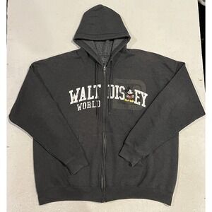 Walt Disney World Mens Long Sleeve Zip Front Hoodie Jacket Size‎ 3XL Gray MICKEY